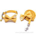 Flower Bowtie Small Dog Collar and Leash Set